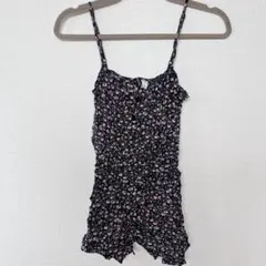 H&M 【S】花柄キャミソール ティアードフリル マルチカラー