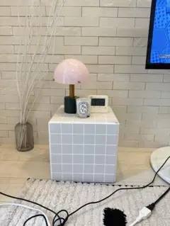 韓国　タイルテーブル　30センチ角　薄いピンク白 美濃焼】 タイルテーブル くすみピンク×ホワイト 【エクシィズ