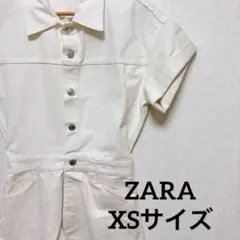 【最終値下げ‼️】ZARA ザラ 半袖ショートオール XSサイズ オフホワイト