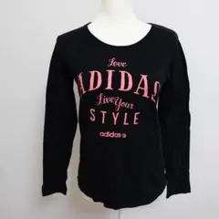 adidas NEO アディダスネオ ロゴT Tシャツ ブラック ピンク 長袖