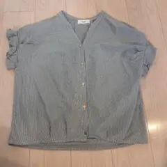 BEAMS HEART ストライプ 半袖ブラウス