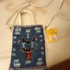 サングラスキャットスパンコールデニム3wayショルダーバック
