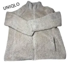 UNIQLO ベージュ フリースジャケット　フリーサイズ　フワフワモコモコ暖かい