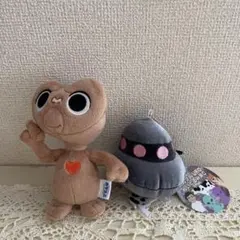 ETとUFOのぬいぐるみキーホルダー宇宙2品セットブルブルUFO