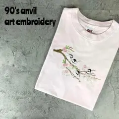 90's anvil アンビル　バータグ　バード刺繍　シングルステッチ　Tシャツ