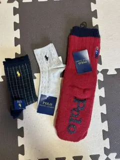 【新品未使用】Polo Ralph Lauren チェック柄ソックス 3足セット