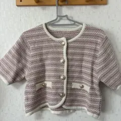 ピンク　半袖トップス