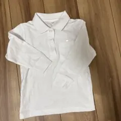 ホワイト 長袖ポロシャツ サイズ100