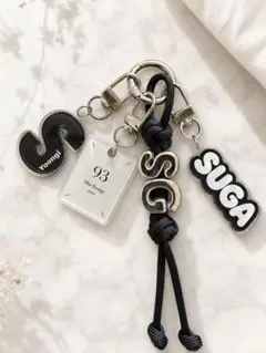 【BTS_SUGA】ユンギ♡ハンドメイドチャーム♡じゃらじゃらキーホルダー