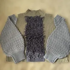 MURUA フリンジ付きケーブルニットセーター