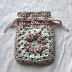 ポーチ ポシェット 巾着 メイクポーチ かぎ針編み 編み物 ハンドメイド