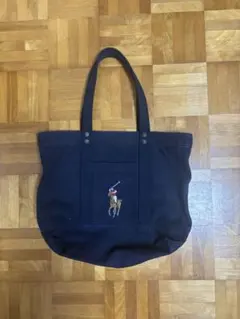 ハワイ店購入Polo Ralph Laurenキャンバストートバッグ ネイビー