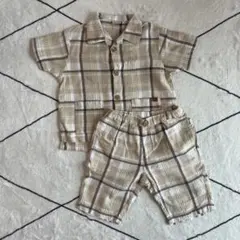 【petit main】半袖シャツとショートパンツセット セットアップ