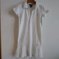 ラルフローレンポロワンピース ホワイト フリル裾