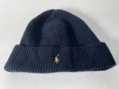 美品 POLO Ralph Lauren ビーニー ニット帽 ネイビー
