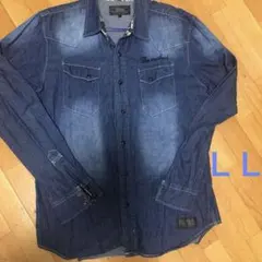値下げ❗️ デニムメンズ長袖シャツ　ＬＬ