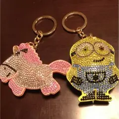 ミニオン      キラキラ   キーホルダー   ボブ  ＆  ユニコーン