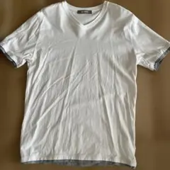 nano universe ホワイト Vネック Tシャツのサムネイル