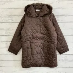 レイシエスタ アウター キルティングコート ロングコート ファーフード付き M