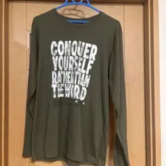 メンズ長袖TシャツXL オリーブ色
