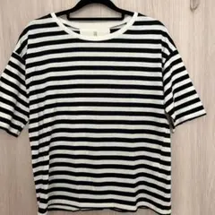 RIVET&SURGE 黒×白　ボーダーTシャツ　半袖のサムネイル