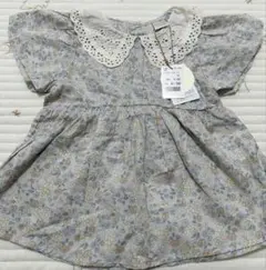 95cm バースデイ　tete a tete 襟レース花柄半袖トップス