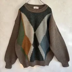 HEMMOND イタリア製　3Dニット　総柄ニット　柄　古着 セーター 90's