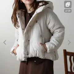 ボンジュールサガン ダウンジャケット フード ダウンコート