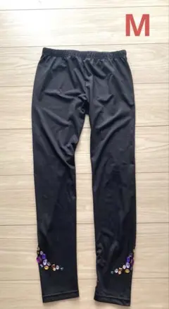 M ユニクロ　黒 ビジュー　スパッツ　レギンス
