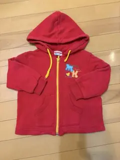 ミキハウス フード付き赤トレーナー 90サイズ