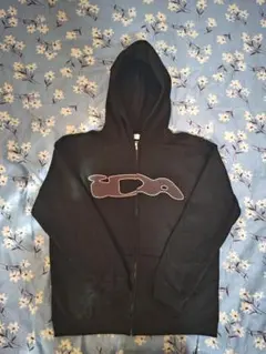 ida sply Zip-up hoodie フーディーロゴ入りパーカー 黒