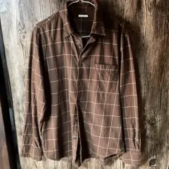古着　cityboy系　チェックシャツ茶色　ネルシャツ