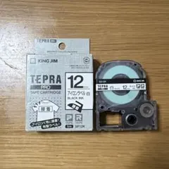 TEPRA PRO 2個セット。テープカートリッジ、白SS12K.SF12K