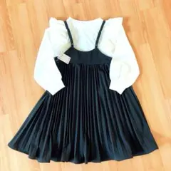 お値下げ！110サイズ☆フリル付きトップス&プリーツワンピース☆2点セット