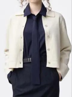 gu ミラノリブポロカーディガン ナチュラル L 襟付き　カーディガン