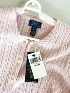 【POLO RALPH LAUREN】ミニケーブル カーディガン XL ピンクのサムネイル