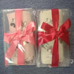 【2種セット】ディズニーリボンBOX　フェイスタオル　※箱なし
