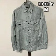 メンズ　ワークシャツ　長袖　作業着　作業服　アースグリーン　M