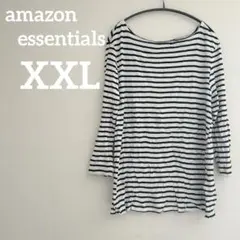 amazon essentials 【XXL】長袖Tシャツボーダー チュニック