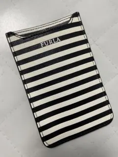 FURLA ストライプ レザー カードケース