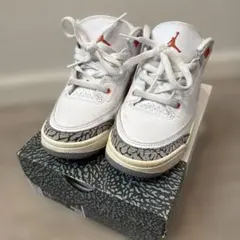 NIKE Jordan 3 RETRO ホワイト/オレンジ　19cm