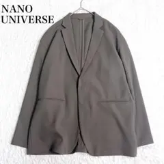 【極美品】ナノユニバース ドレープ ワイド テーラードジャケット グレージュ M