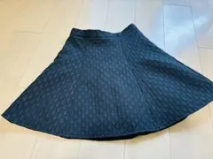 黒 キルティング フレアスカート 裏地付き