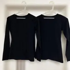 GU スタイルヒート　レディース　　長袖　ブラックSサイズ　2枚セット