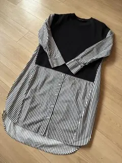ZARA ストライプ柄 長袖　シャツ　ワンピース