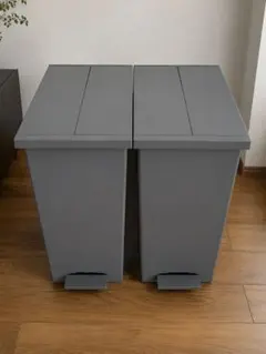 KEYUCA ゴミ箱 両開き キャスター付き グレー　42L 2個セットのサムネイル