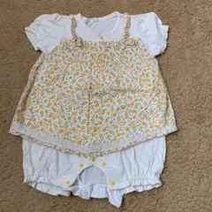 花柄　半袖ロンパース　80cm