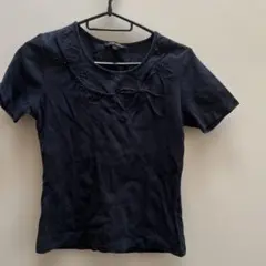 LAURA ASHLEY ネイビー 半袖Tシャツ Mのサムネイル