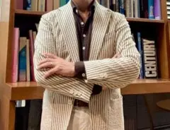 極美品 JOSEPH ABBOUD シアサッカー ジャケット　リネン