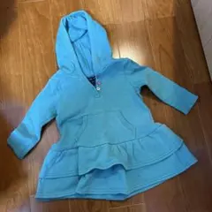 水色フード付きワンピース